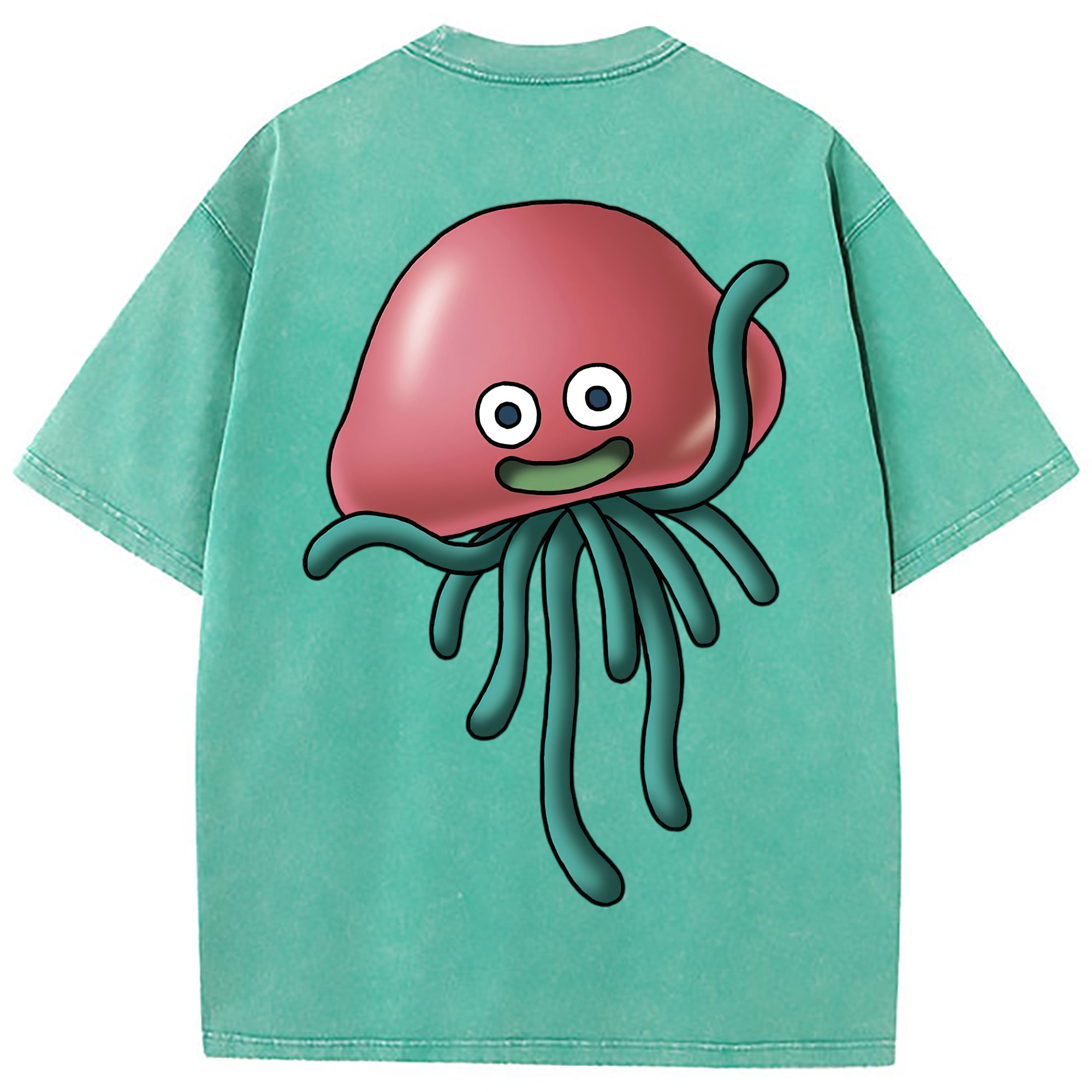 （画像用） ドラゴンクエスト Doragon Kuesuto Dragon Quest 綿100% ヴィンテージ風 半袖Tシャツ（背面プリント）